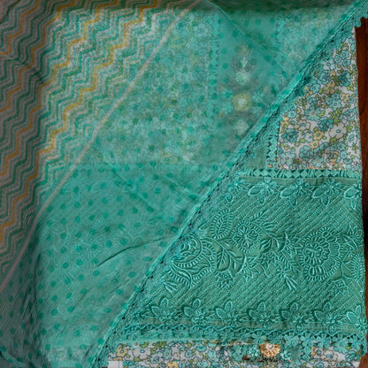 Sea green  Cotton Unstiched Suits