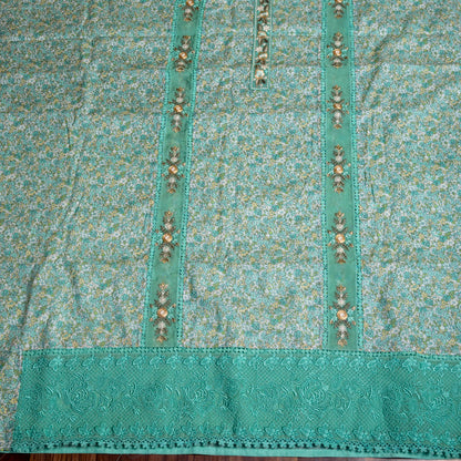 Sea green  Cotton Unstiched Suits