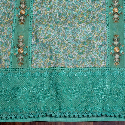 Sea green  Cotton Unstiched Suits