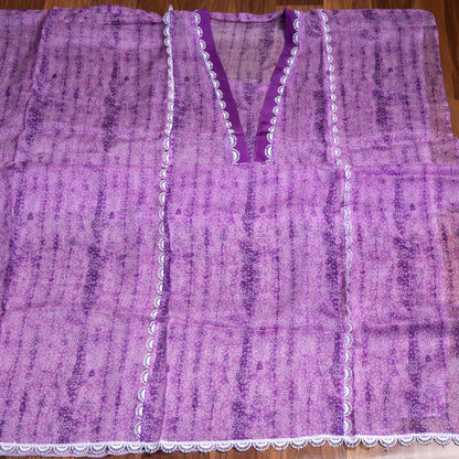 Purple Organza Unstiched Suit