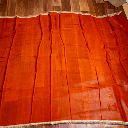 Rust Crush Shimmer Unstiched Suit