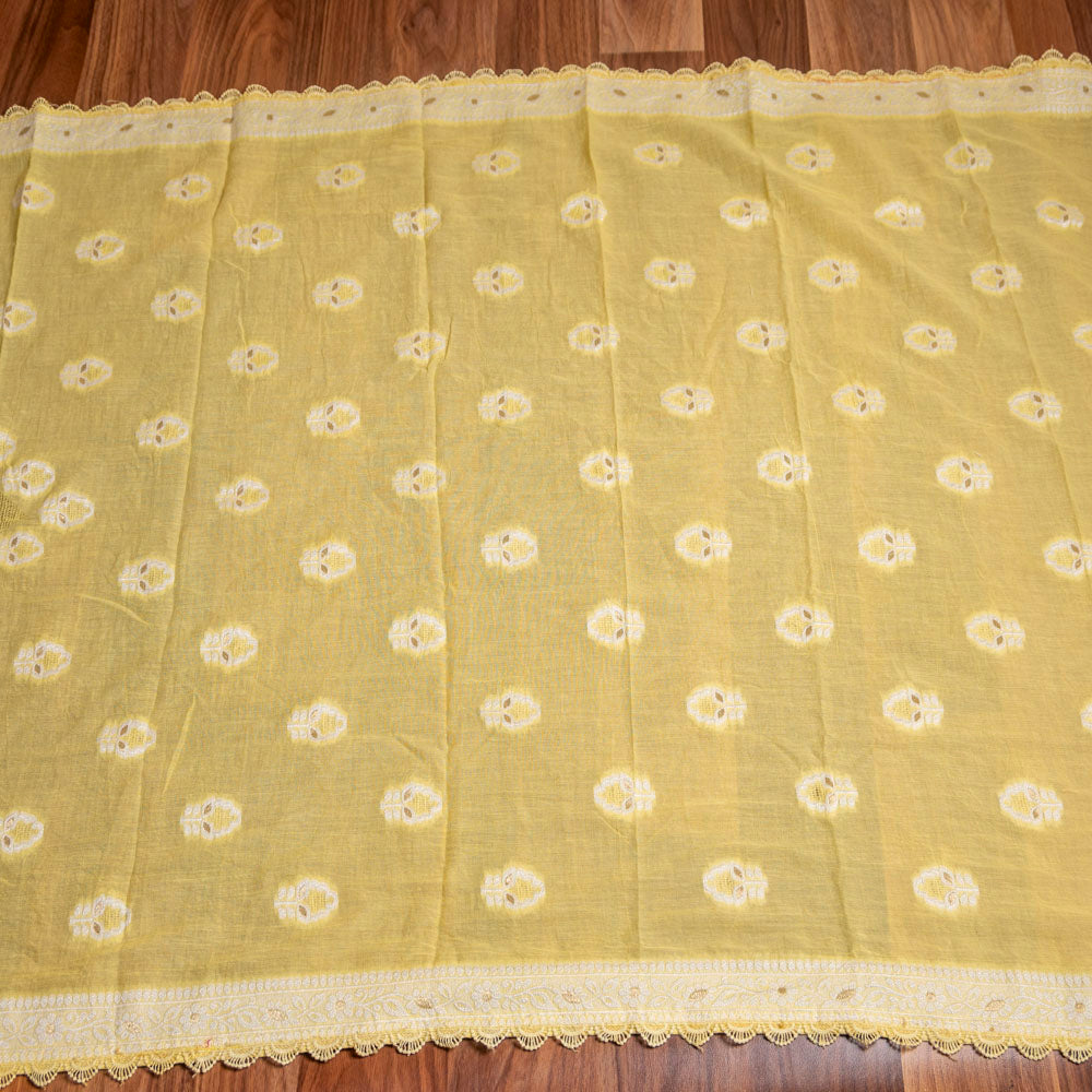 Yellow Cotton Unstiched Suit