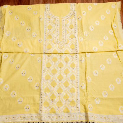 Yellow Cotton Unstiched Suit