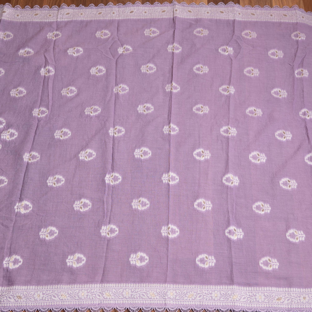 Purple Cotton Unstiched Suit