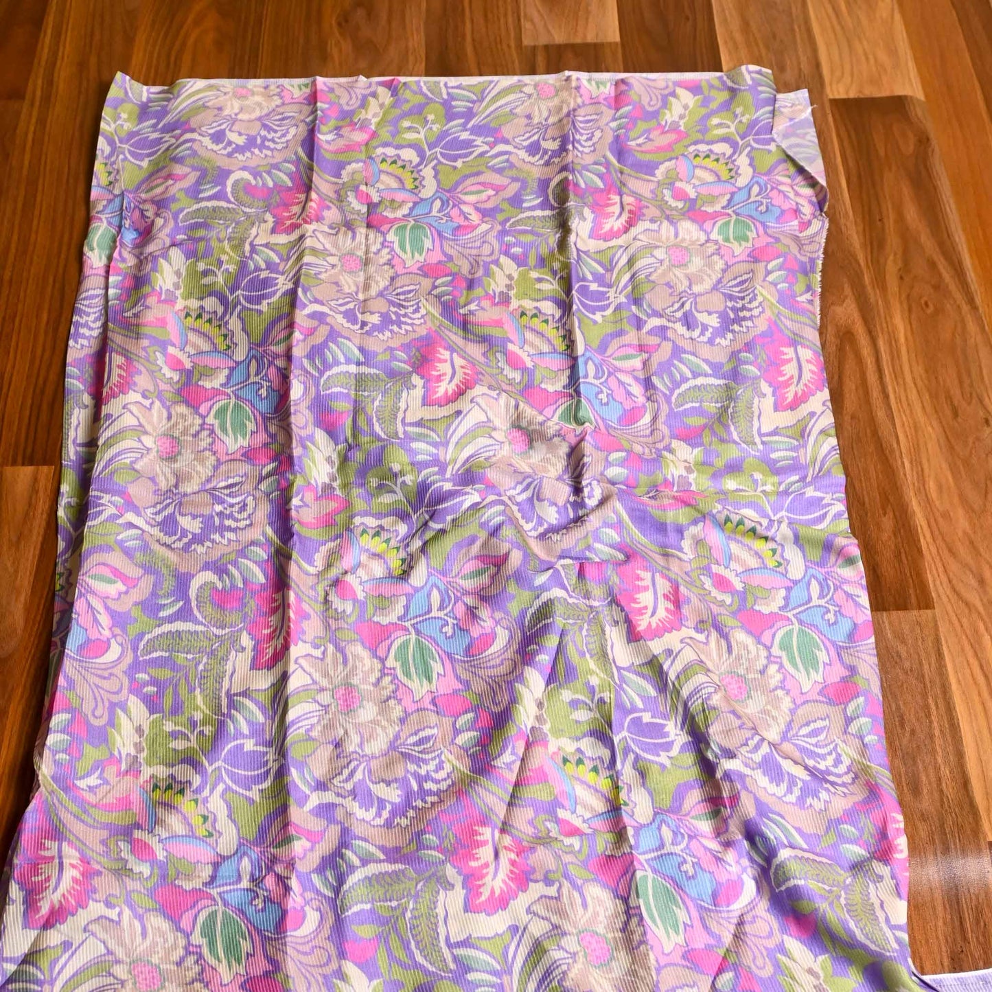 Purple Tabby Muslin Unstiched Suit