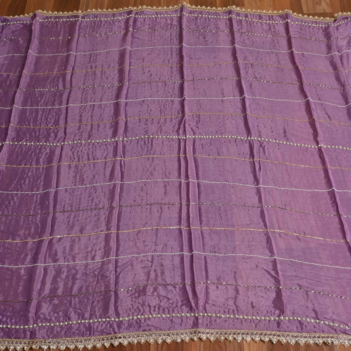 Purple Muslin unstiched Suit