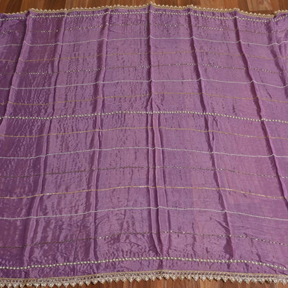 Purple Muslin unstiched Suit