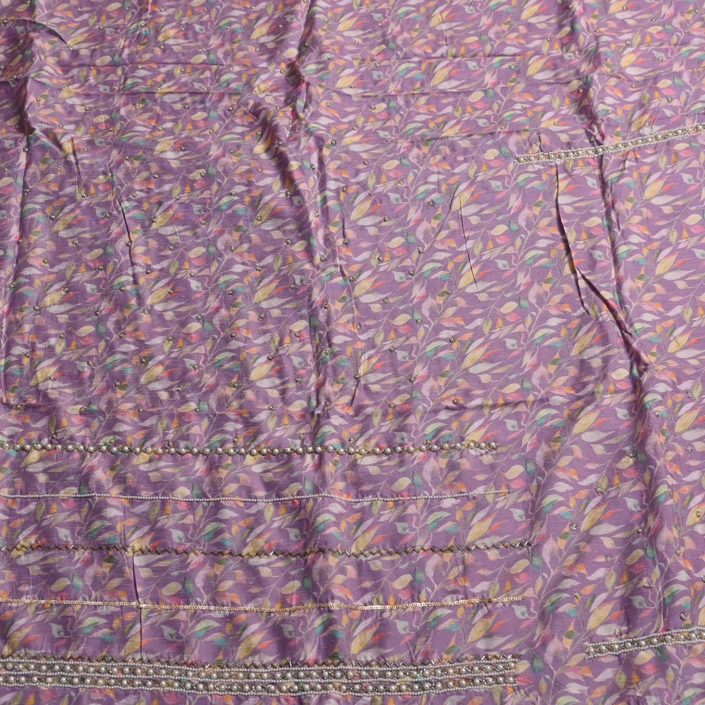 Purple Muslin unstiched Suit