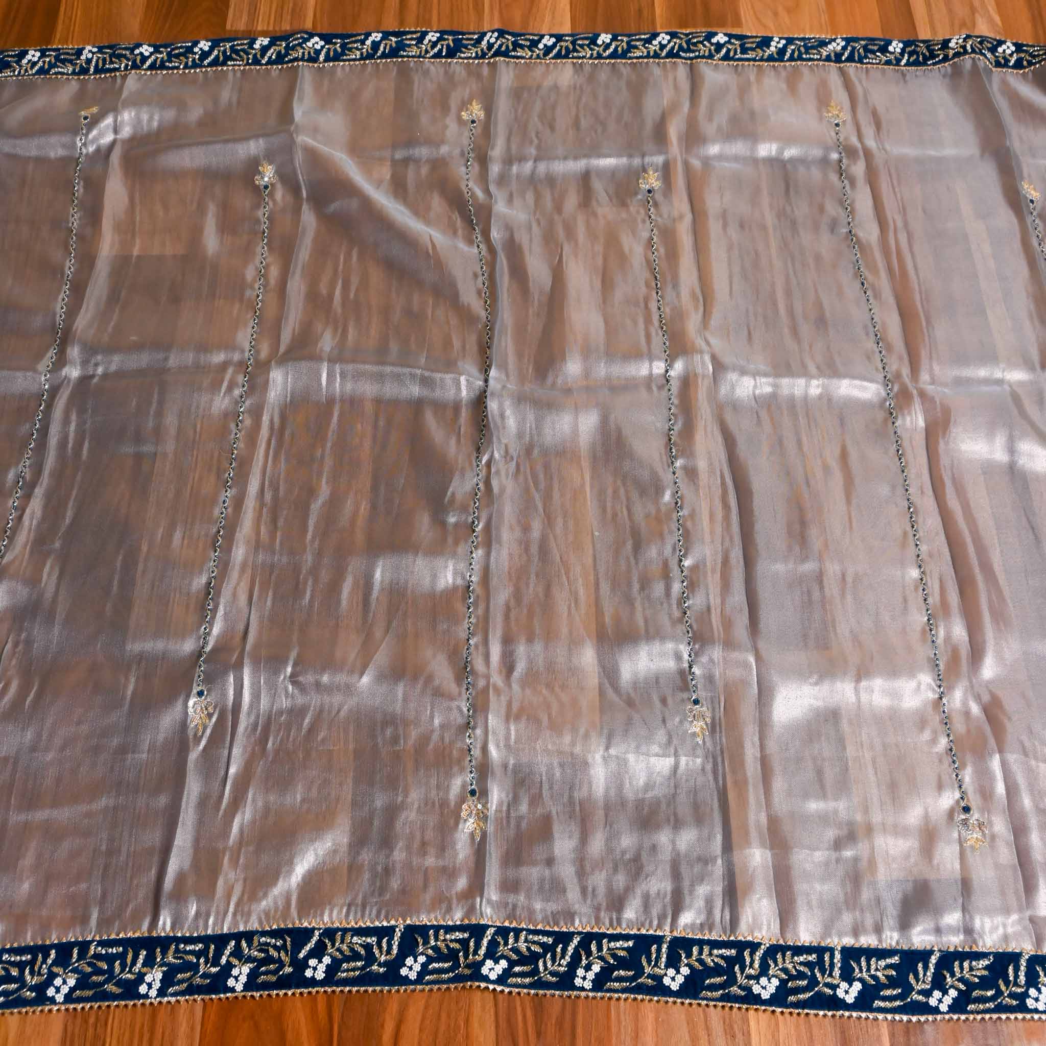 Silk Powder Blue Unstitched Suit