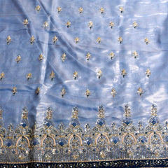 Silk Powder Blue Unstitched Suit