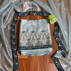 Silk Grey Unstitched Suit