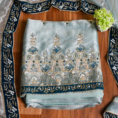 Silk Grey Unstitched Suit