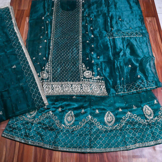 Shimmer green Lehenga suit