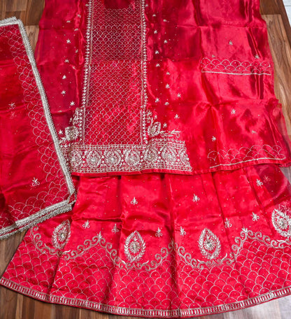 Shimmer Mehroon Lehenga suit