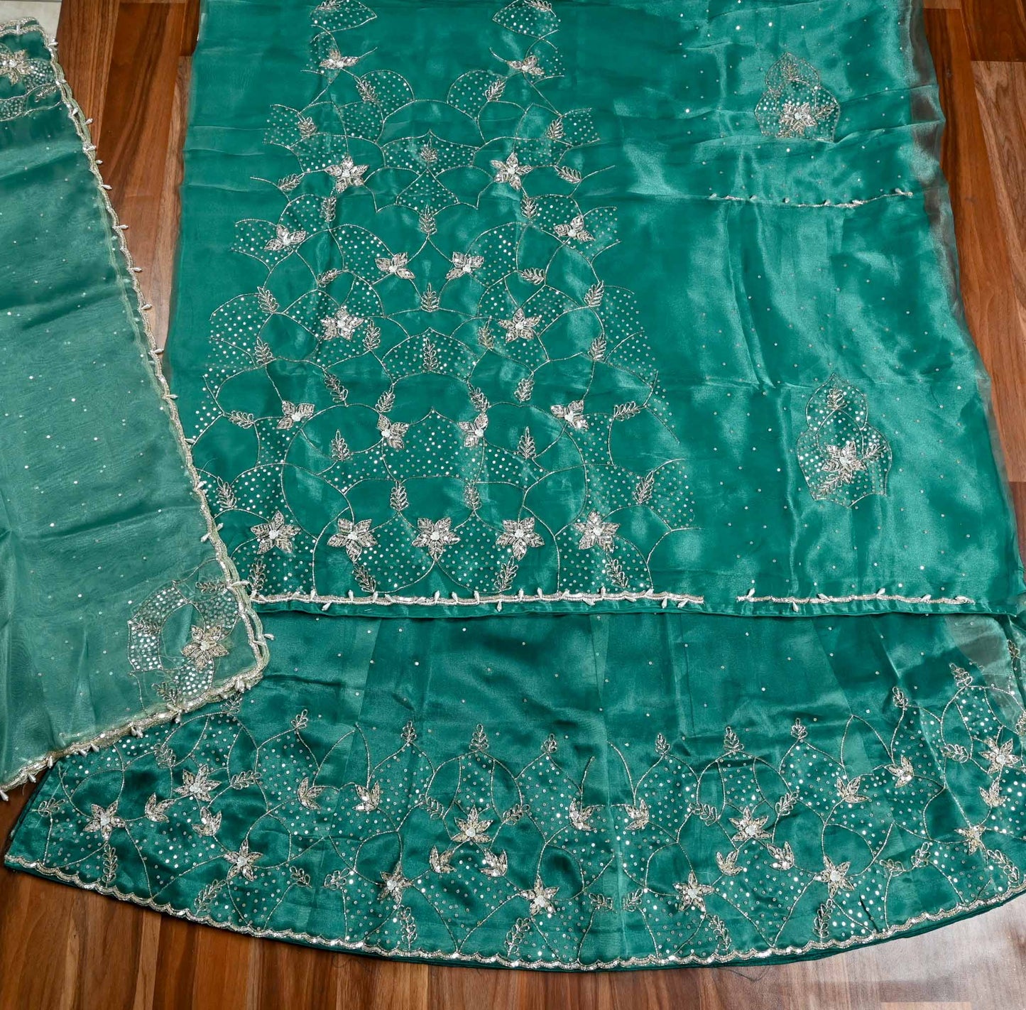 Shimmer green Lehenga suit