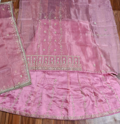 Shimmer Baby Pink Lehenga suit