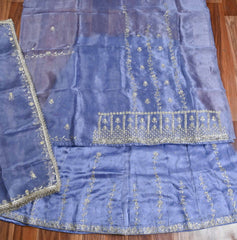 Shimmer Powder Blue Lehenga Suit