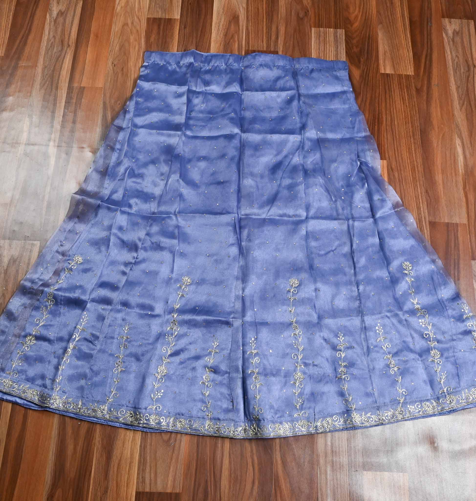 Shimmer Powder Blue Lehenga Suit