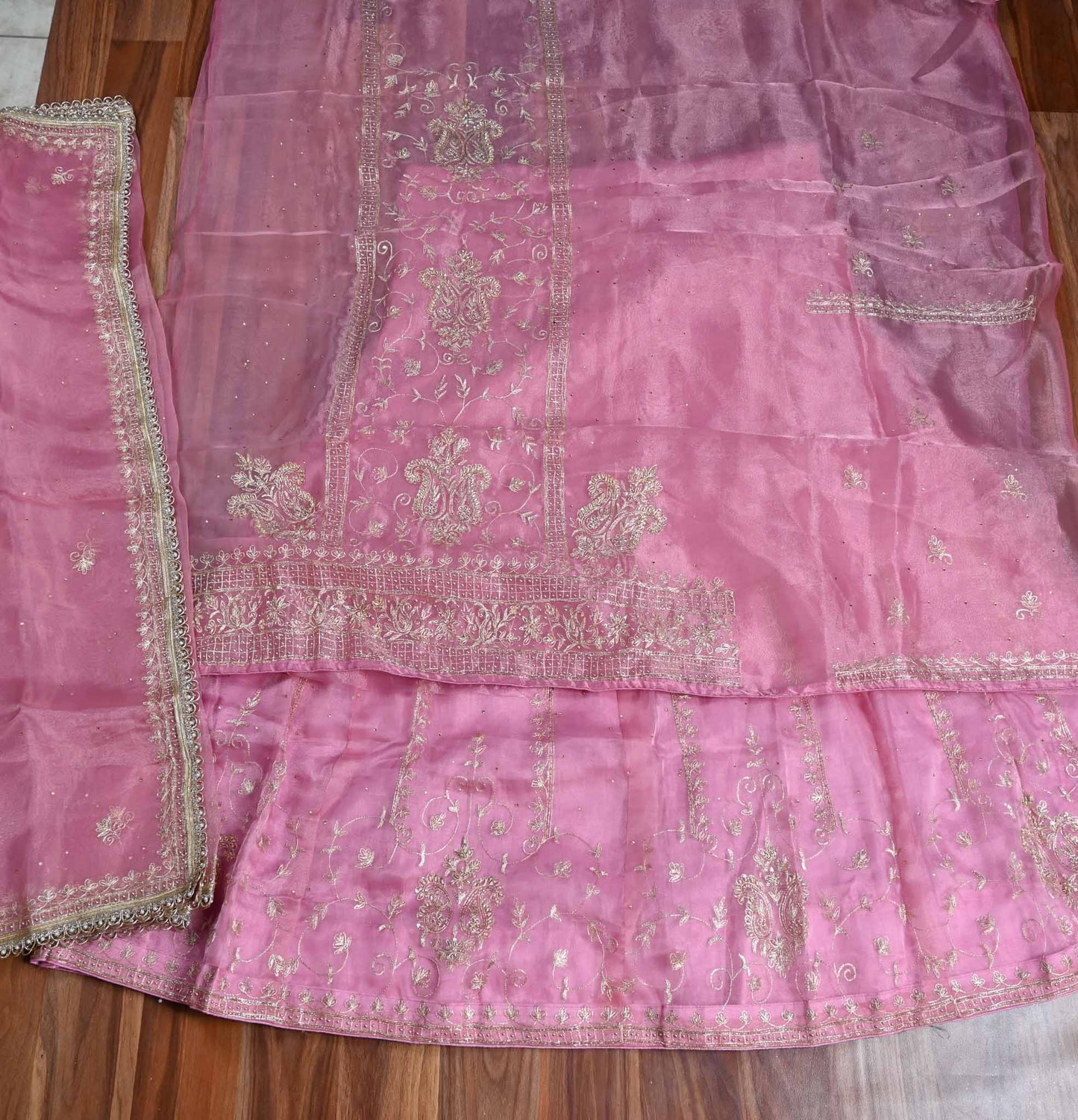 Shimmer Baby Pink Lehenga suit