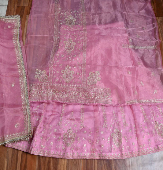 Shimmer Baby Pink Lehenga suit