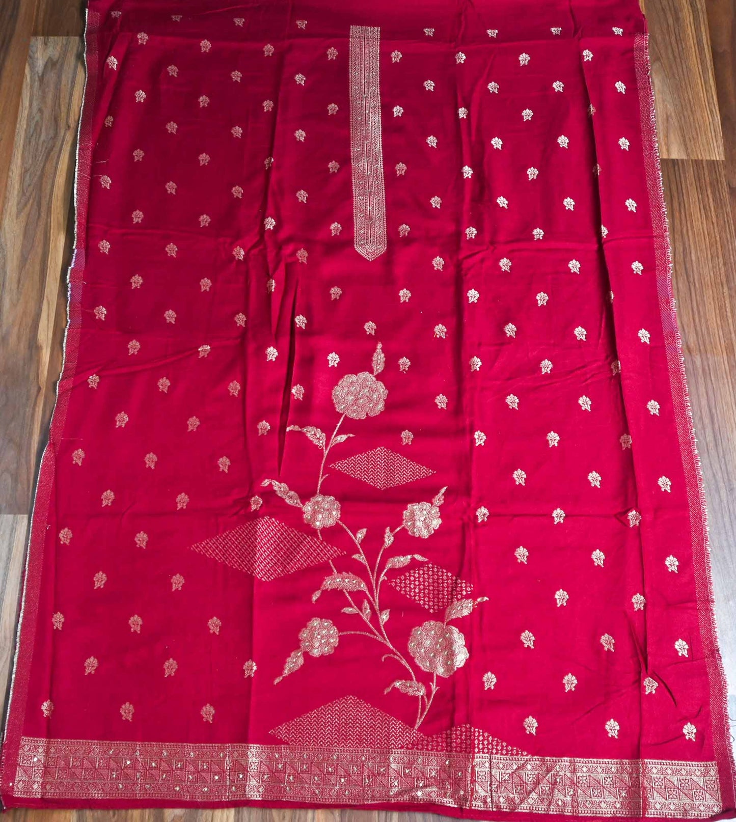 Pashmina Mehroon Unstitched Suit