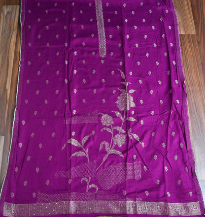 Pashmina Purple Unstitched Suit