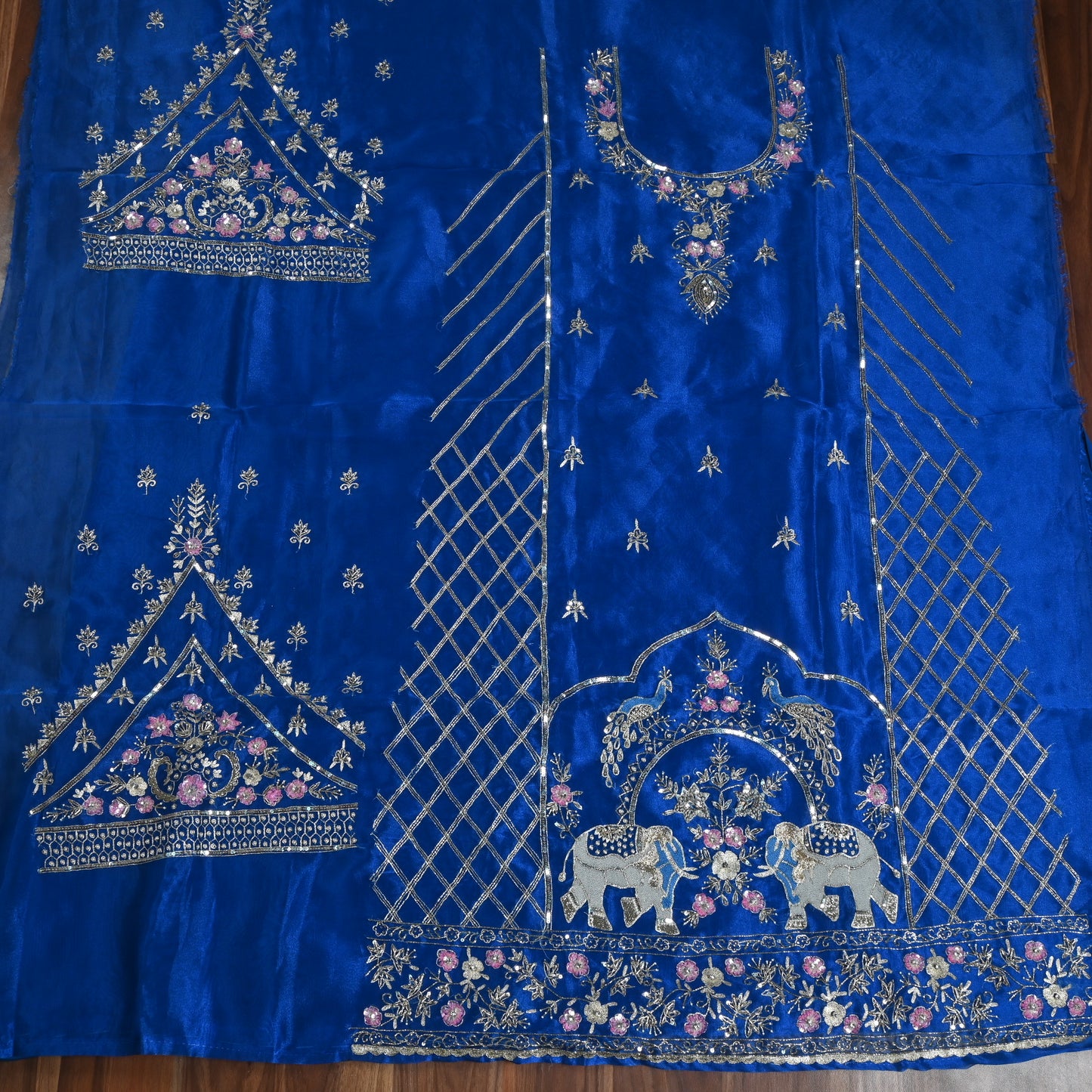 Glass Shimmer royal blue Unstitched suit