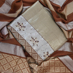 Giraffe Shimmer Brown Unstitched Suit