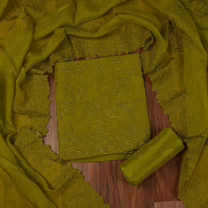 Organza Mehendi Unstitched Suit