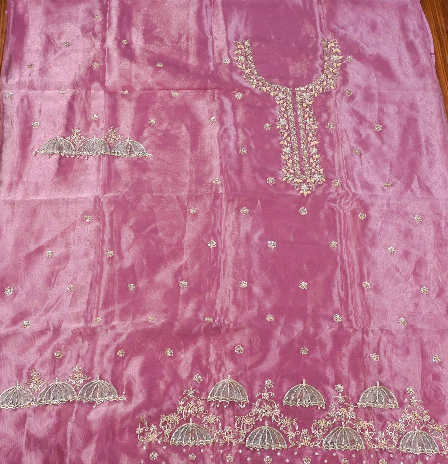 Shimmer Pink Unstitched Suit