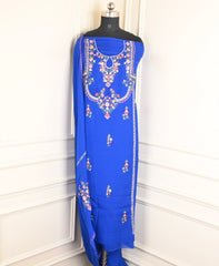 Twill Organza Blue Unstitched Suit