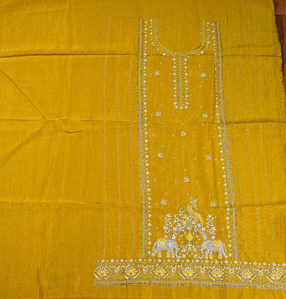 Crush Shimmer Yellow Unstitched suit