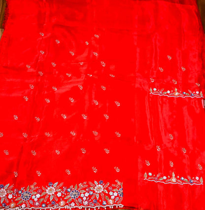 Glass Shimmer Red Unstitched suit