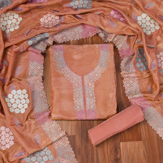 Shimmer Peach Unstitched Suit