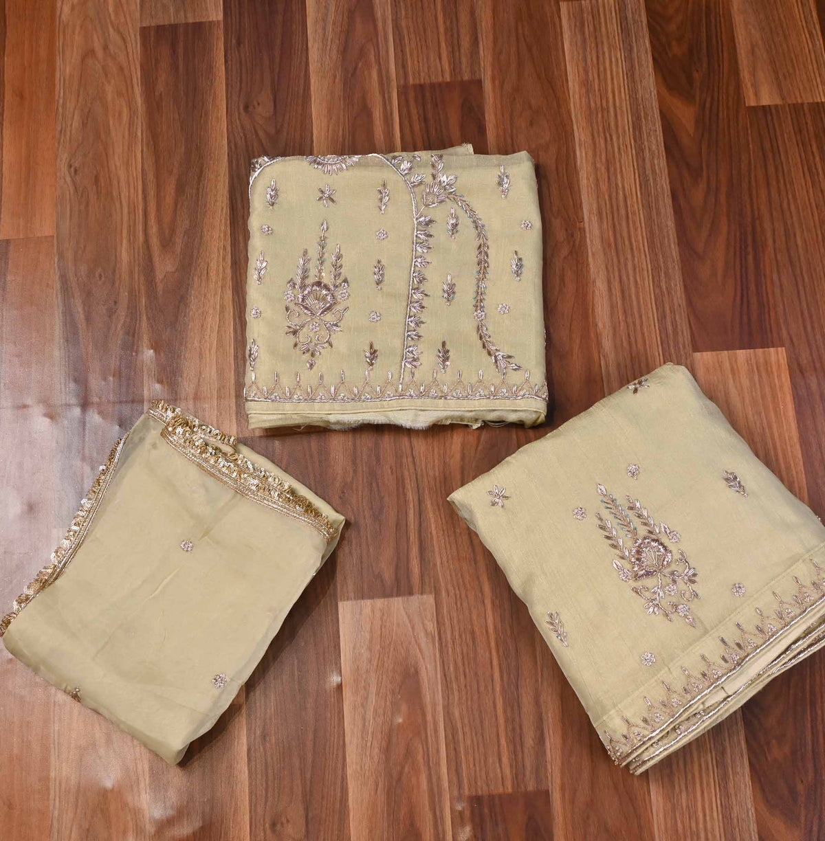 Shimmer Beige Lehenga Suit