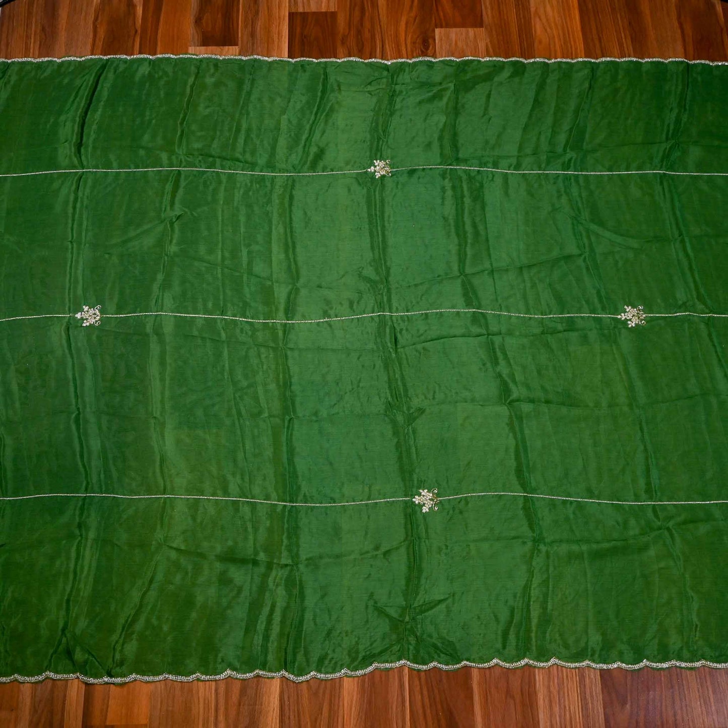 Khadi silk green Unstitched suit