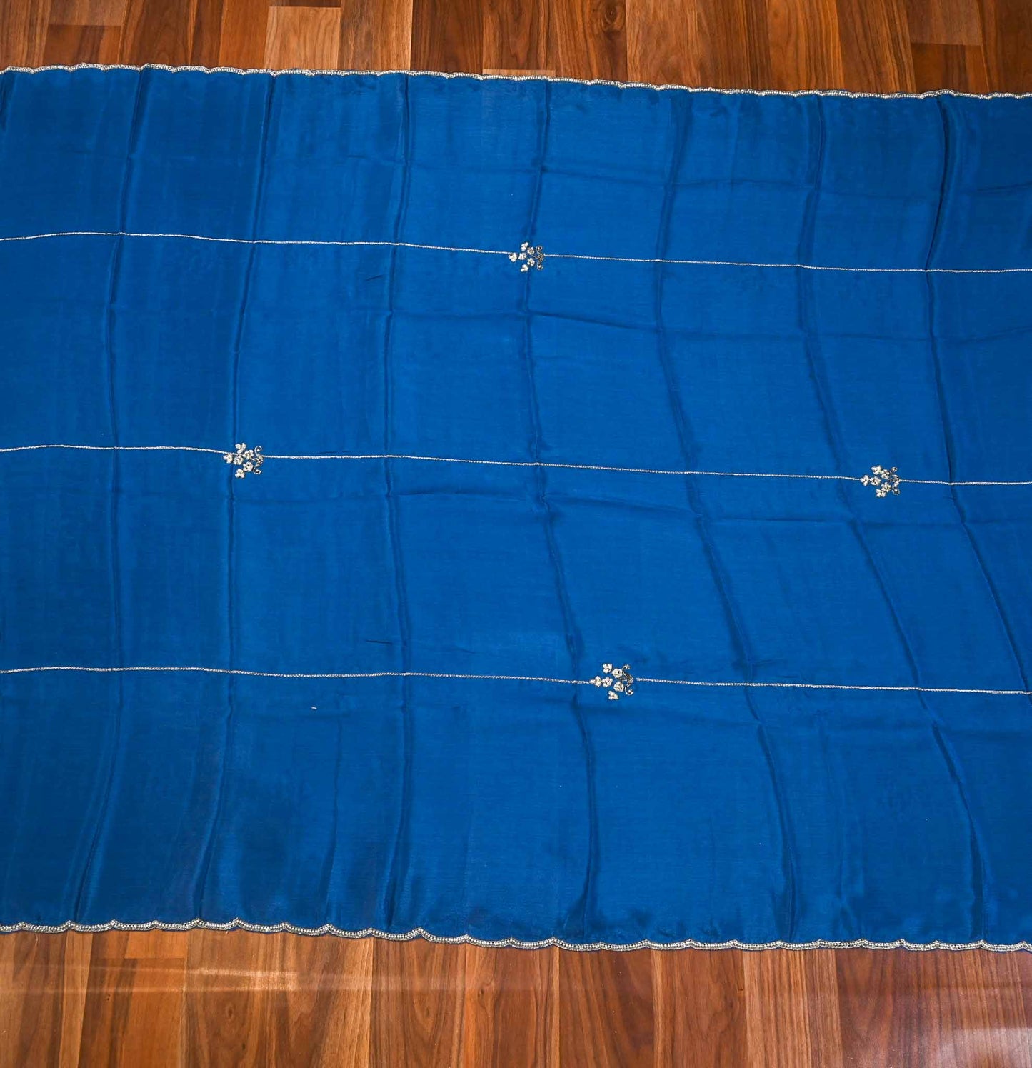 Khadi silk Blue Unstitched suit