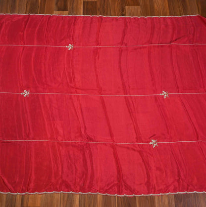 Khadi silk red Unstitched suit