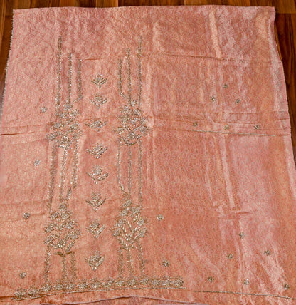 Brocade Peach Unstitched Suit