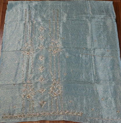 Brocade Sky blue Unstitched Suit