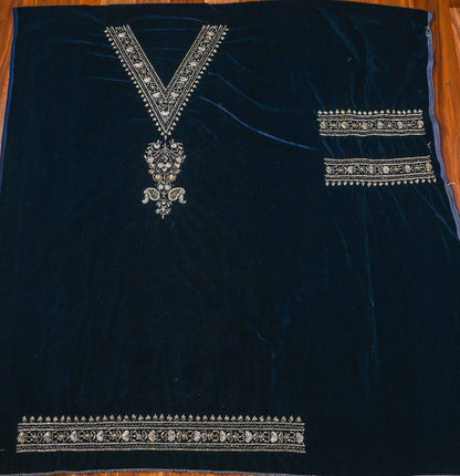 Velvet Navy blue Unstitched suit