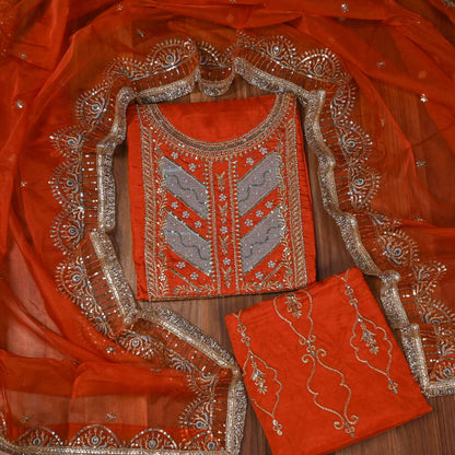 Silk Rust Unstitched Suit