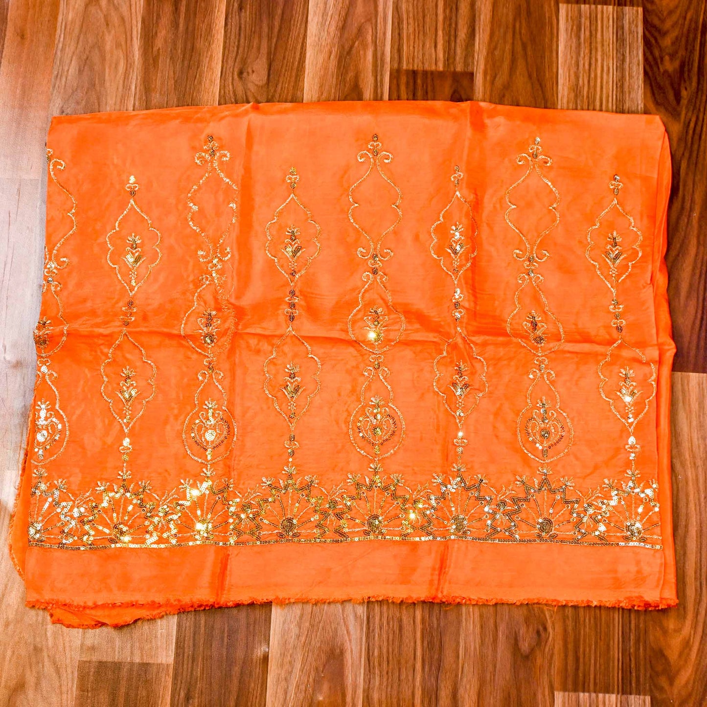 Silk Orange Unstitched Suit