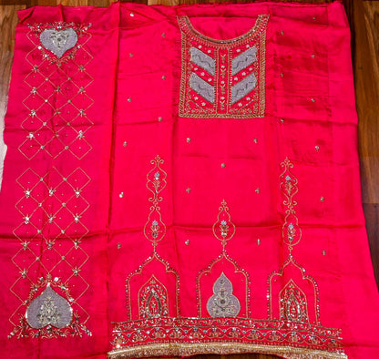 Silk Pink Unstitched Suit