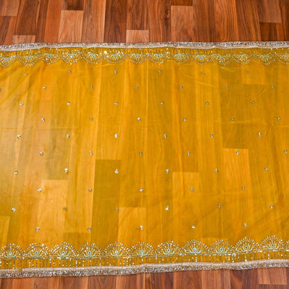 Silk Yellow Unstitched Suit