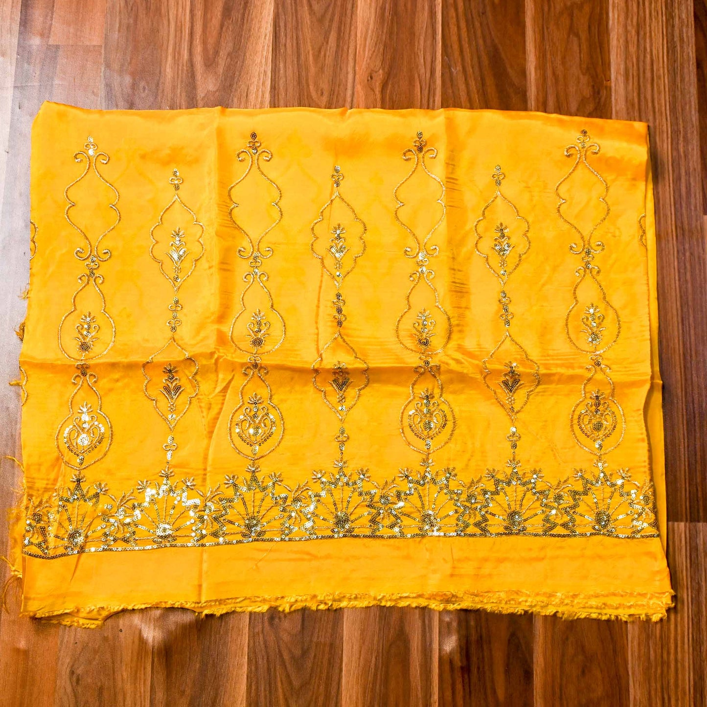 Silk Yellow Unstitched Suit