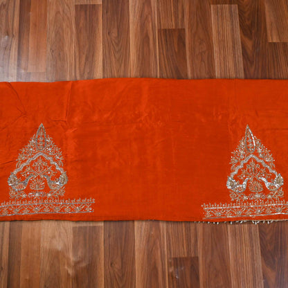 Khadi Silk Rust Unstitched Suit