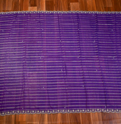 Khadi Silk Purple Unstitched Suit