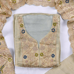 Giraffe Shimmer Beige Unstitched Suit