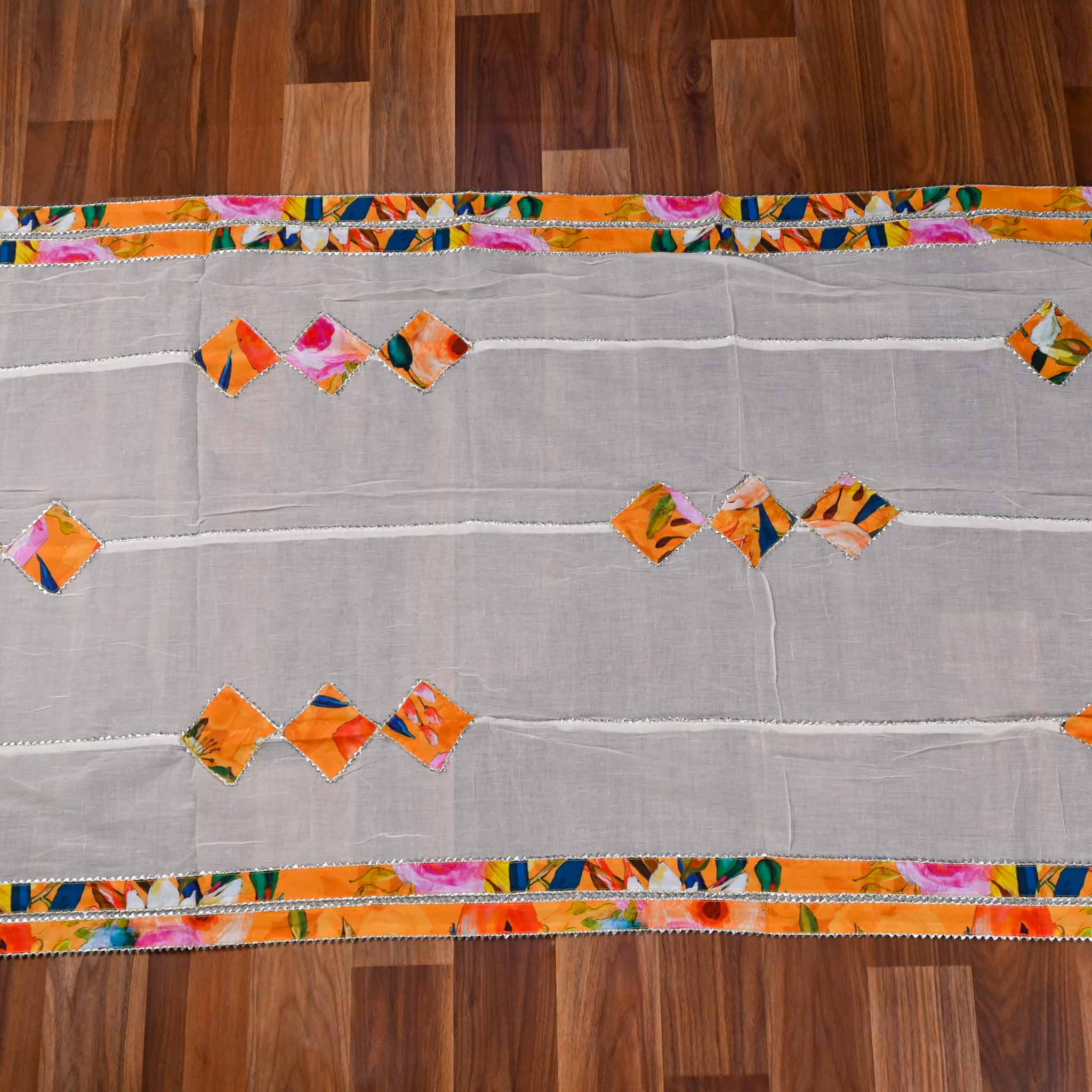 Pure Cotton Orange Unstitched Suit